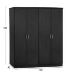 ΣΕΤ 2 ΤΜΧ ΝΤΟΥΛΑΠΑ 4ΦΥΛΛΗ ZEBRANO 160X42X181 HM11350.01-2