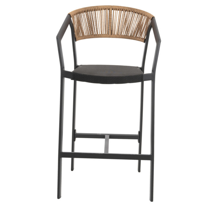 ΣΚΑΜΠΟ ΑΛΟΥΜΙΝΙΟΥ ΜΑΥΡΟ ΜΕ ΜΠΡΑΤΣΑ RATTAN & TEXTLINE 56x58x105Yεκ.HM5892.25-2