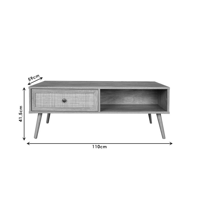 Τραπέζι σαλονιού Oslo pakoworld sonoma 110x59x41