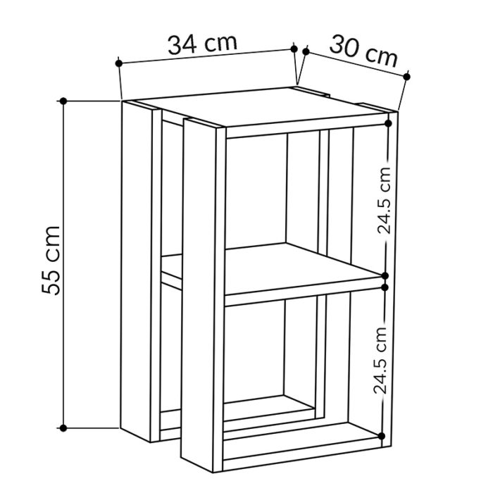 Κομοδίνο Passion pakoworld oak 34x30x55εκ-2