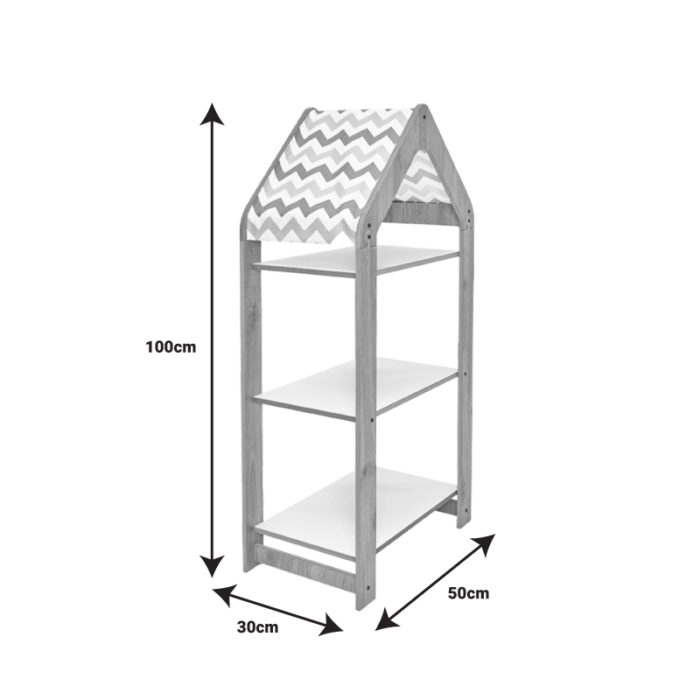 Ραφιέρα Montessori Zoilen I pakoworld λευκό-φυσικό-ροζ mdf 50x30x100εκ-2