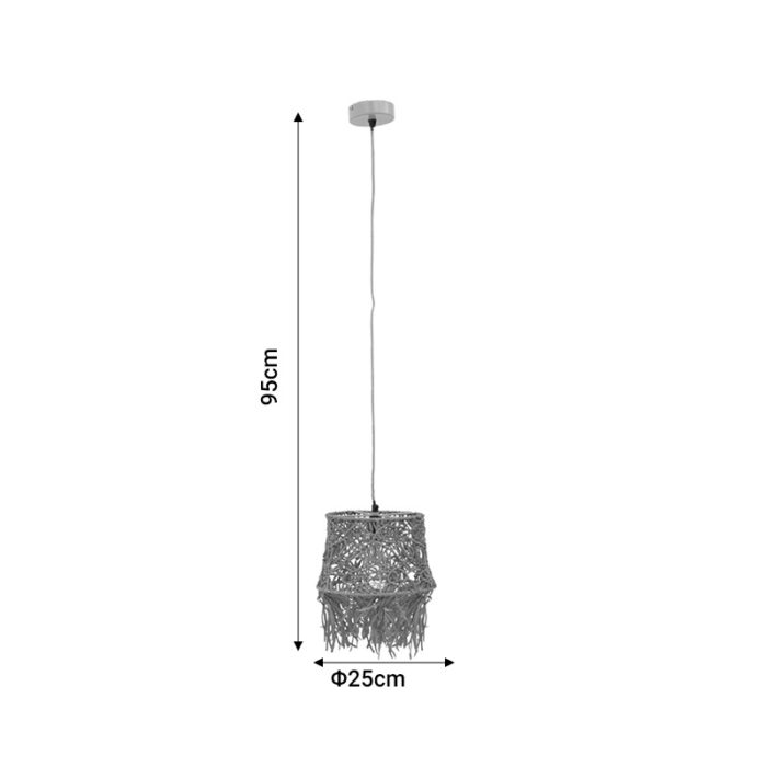 Φωτιστικό οροφής Rapom Inart E27 φυσικό Φ25x95εκ-2