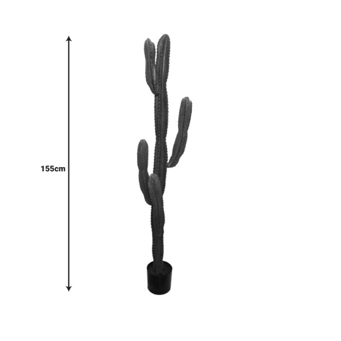 Διακοσμητικό φυτό Cactus I σε γλάστρα Inart πράσινο pp Υ155εκ-2