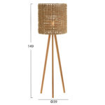 ΕΠΙΔΑΠΕΔΙΟ ΦΩΤΙΣΤΙΚΟ HM4352 RUBBERWOOD-RATTAN-SEAGRASS ΣΕ ΦΥΣΙΚΟ Φ39x149Υεκ.-2