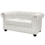 ΚΑΝΑΠΕΣ 2ΘΕΣΙΟΣ T.CHESTERFIELD HM3010.02 ΤΕΧΝΟΔΕΡΜΑ ΛΕΥΚΟ ΜΑΤ 155x90x73 εκ.-2