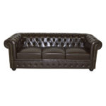 ΚΑΝΑΠΕΣ 3ΘΕΣΙΟΣ T.CHESTERFIELD HM3009.01 ΤΕΧΝΟΔΕΡΜΑ ΣΚΟΥΡΟ ΚΑΦΕ 208x90x73Υ εκ.-2