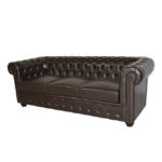 ΚΑΝΑΠΕΣ 3ΘΕΣΙΟΣ T.CHESTERFIELD HM3009.01 ΤΕΧΝΟΔΕΡΜΑ ΣΚΟΥΡΟ ΚΑΦΕ 208x90x73Υ εκ.-3