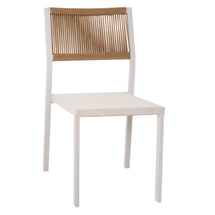 ΚΑΡΕΚΛΑ ΑΛΟΥΜΙΝΙΟΥ ΛΕΥΚΗ ΜΠΕΖ RATTAN & TEXTLINE HM5921.02 46x55