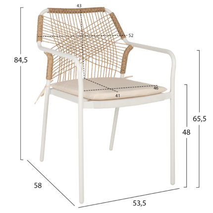 ΠΟΛΥΘΡΟΝΑ ΑΛΟΥΜΙΝΙΟΥ TROTTER HM5865.12 ΛΕΥΚΟΣ ΣΚΕΛΕΤΟΣ ΜΕ WICKER ΜΠΕΖ & ΕΚΡΟΥ ΜΑΞΙΛΑΡΙ-2