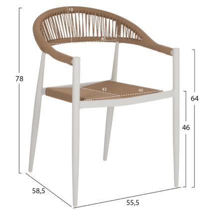 ΠΟΛΥΘΡΟΝΑ ΑΛΟΥΜΙΝΙΟΥ ΛΕΥΚΗ PΕ RATTAN ΜΠΕΖ HM5854.01 55.5x58.5x78 εκ.-2