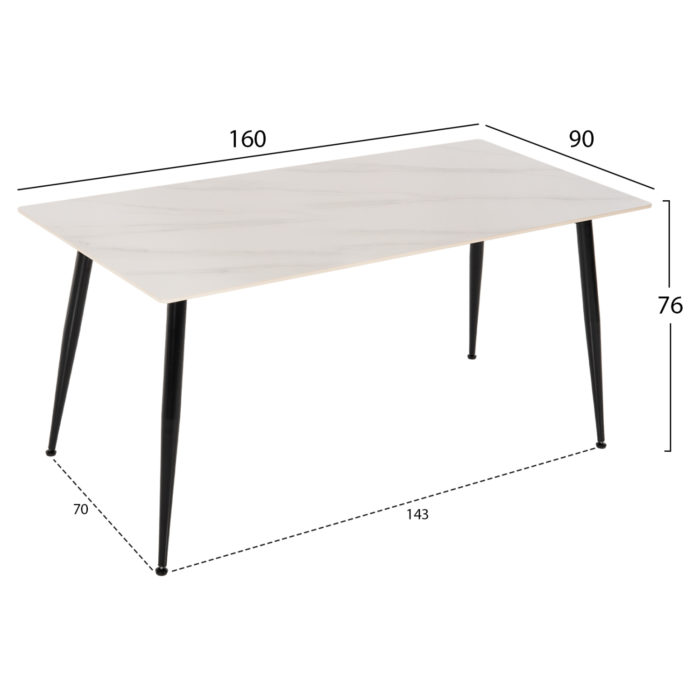 ΤΡΑΠΕΖΙ ΤΡΑΠΕΖΑΡΙΑΣ SINTERED STONE TOM HM8588.02 WHITE MARBLE 160x90x76Y εκ.-2