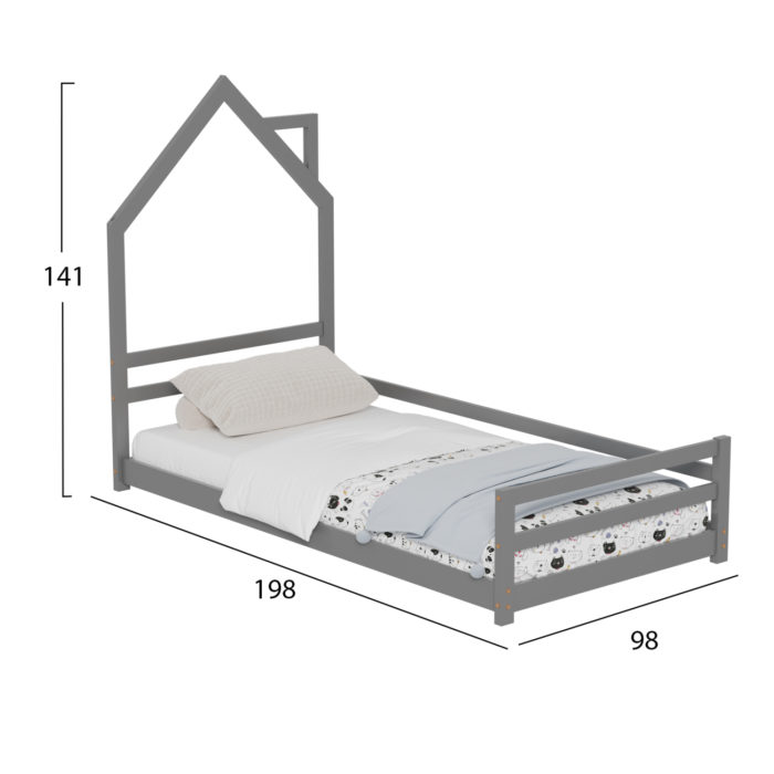 ΚΡΕΒΑΤΙ ΠΑΙΔΙΚΟ HOUSER HM676.05 τ.MONTESSORI ΞΥΛΟ ΠΕΥΚΟ ΓΚΡΙ- 190x90εκ-3