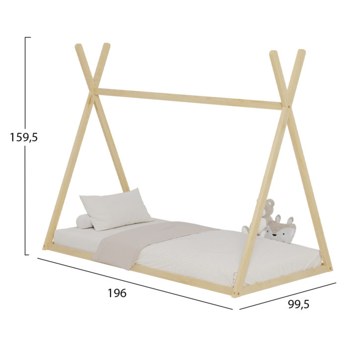 ΚΡΕΒΑΤΙ ΠΑΙΔΙΚΟ MUNK HM681.01 τ.MONTESSORI ΜΑΣΙΦ ΞΥΛΟ ΠΕΥΚΟΥ ΦΥΣΙΚΟ- 190x90εκ-3