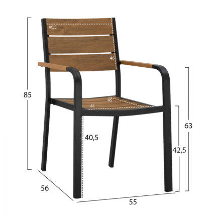 ΠΟΛΥΘΡΟΝΑ ΑΛΟΥΜΙΝΙΟΥ SAGA ΑΝΘΡΑΚΙ ΜΕ POLYWOOD HM5127.02 55x56x85Υεκ.-2