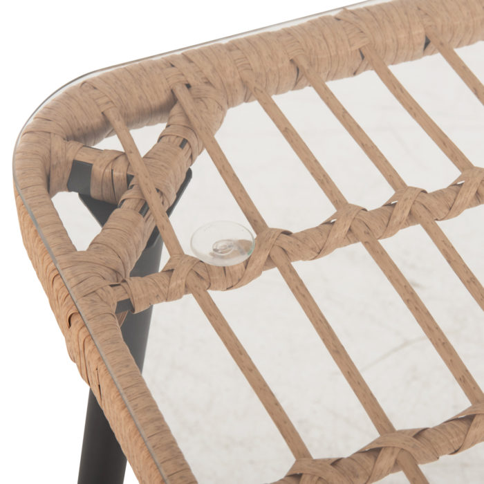 ΤΡΑΠΕΖΙ ΟΡΘΟΓΩΝΙΟ ALLEGRA HM5537.11 ΜΕΤΑΛ.ΜΑΥΡΟ-P.E. RATTAN ΦΥΣΙΚΟ 139