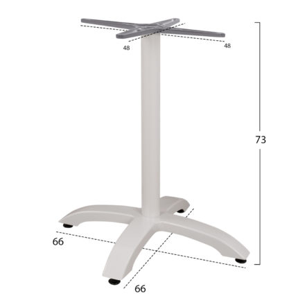 ΒΑΣΗ ΑΛΟΥΜΙΝΙΟΥ HM460.02 ΛΕΥΚΗ ΜΑΤ 66Χ66Χ73Υεκ. ΜΕ ΣΤΑΥΡΟ 48Χ48εκ.-2