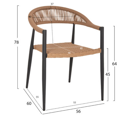 ΠΟΛΥΘΡΟΝΑ ΑΛΟΥΜΙΝΙΟΥ HM5854.12 ΑΝΘΡΑΚΙ PΕ RATTAN ΜΠΕΖ 56x60x78 εκ.-2