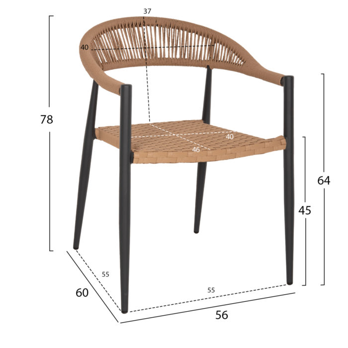 ΠΟΛΥΘΡΟΝΑ ΑΛΟΥΜΙΝΙΟΥ HM5854.12 ΑΝΘΡΑΚΙ PΕ RATTAN ΜΠΕΖ 56x60x78 εκ.-2