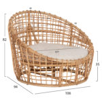 ΠΟΛΥΘΡΟΝΑ ENTO HM9814 RATTAN ΣΕ ΦΥΣΙΚΟ-ΛΕΥΚΟ ΜΑΞΙΛΑΡΙ 106x94x82Yεκ.-2