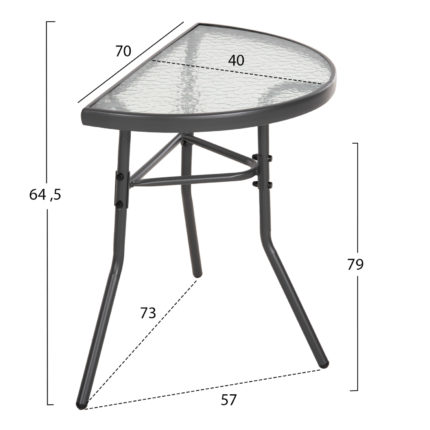 ΣΕΤ ΕΞ.ΧΩΡΟΥ 3ΤΜΧ LIMAG HM21039 ΤΡΑΠΕΖΙ ΗΜΙΚΥΚΛΙΚΟ & 2 ΠΤΥΣΣΟΜΕΝΕΣ ΚΑΡΕΚΛΕΣ ΓΚΡΙ-2