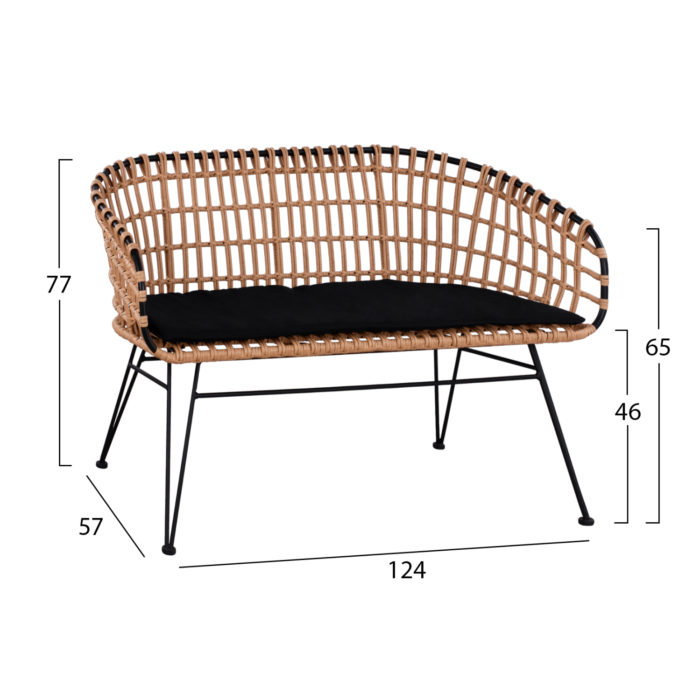 ΣΕΤ ΕΞΩΤ.ΧΩΡΟΥ 4ΤΜΧ ALLEGRA HM21051 ΣΥΝΘ.RATTAN ΜΠΕΖ-ΜΑΥΡΟ ΜΕΤΑΛΛΟ-3