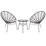 ΣΕΤ ΕΞΩΤΕΡΙΚΟΥ ΧΩΡΟΥ 3ΤΜΧ ALLEGRA HM21047.12 ΜΑΥΡΟ ΣΥΝΘ.RATTAN & ΜΕΤΑΛΛΟ