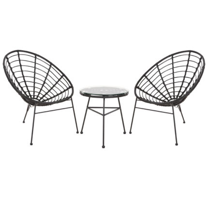 ΣΕΤ ΕΞΩΤΕΡΙΚΟΥ ΧΩΡΟΥ 3ΤΜΧ ALLEGRA HM21047.12 ΜΑΥΡΟ ΣΥΝΘ.RATTAN & ΜΕΤΑΛΛΟ