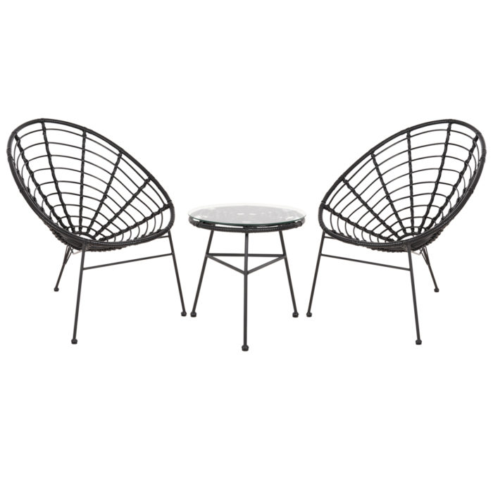 ΣΕΤ ΕΞΩΤΕΡΙΚΟΥ ΧΩΡΟΥ 3ΤΜΧ ALLEGRA HM21047.12 ΜΑΥΡΟ ΣΥΝΘ.RATTAN & ΜΕΤΑΛΛΟ