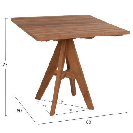 ΤΡΑΠΕΖΙ LEO HM9622.11 ΤΕΤΡΑΓΩΝΟ ΜΑΣΙΦ ΞΥΛΟ ΤΕΑΚ 80X80x75Υεκ.-2