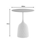 Βοηθητικό τραπέζι Kousien Inart λευκό sintered stone Φ50x60εκ-2