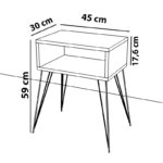 Κομοδίνο Naida pakoworld λευκό μελαμίνης 45x30x59εκ-2