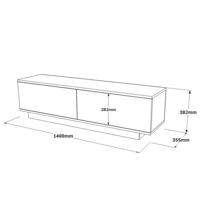 Έπιπλο τηλεόρασης Zoeva pakoworld γκρι cemento 140x35