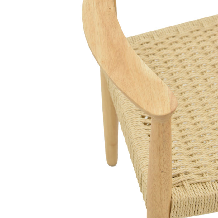 Πολυθρόνα Juvan pakoworld φυσικό rubberwood 64x53x77εκ-4