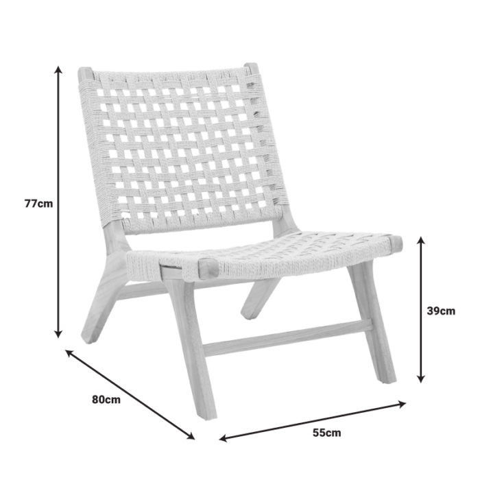 Πολυθρόνα Polisin pakoworld σχοινί-rubberwood σε φυσική απόχρωση 55x80x77εκ-4