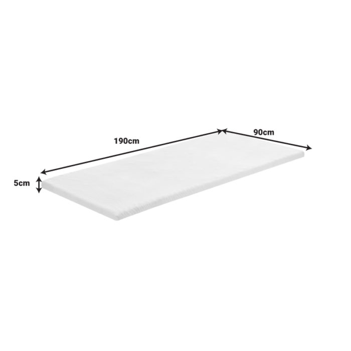 Ανώστρωμα Casmeriane pakoworld λευκό ύφασμα-memory foam 90x190x5εκ-3