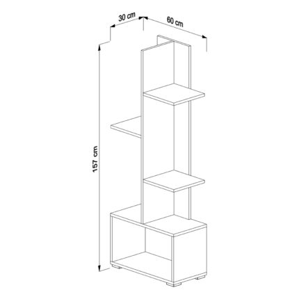 ΒΙΒΛΙΟΘΗΚΗ TRIVIO HM18195.03 ΜΕΛΑΜΙΝΗ ΣΕ ΛΕΥΚΟ-ATLANTIS GREEN 50x25x127Υεκ.-2