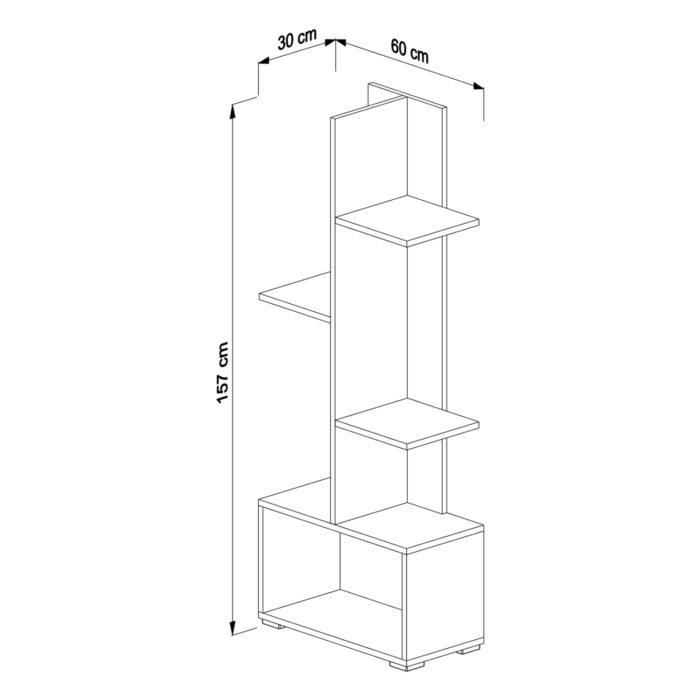 ΒΙΒΛΙΟΘΗΚΗ TRIVIO HM18195.03 ΜΕΛΑΜΙΝΗ ΣΕ ΛΕΥΚΟ-ATLANTIS GREEN 50x25x127Υεκ.-2