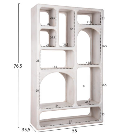 ΒΙΒΛΙΟΘΗΚΗ HANDYR HM9707 ΜΑΣΙΦ ΞΥΛΟ MANGO ΣΕ ΛΕΥΚΟ ΧΡΩΜΑ 100x35x165Yεκ.-2