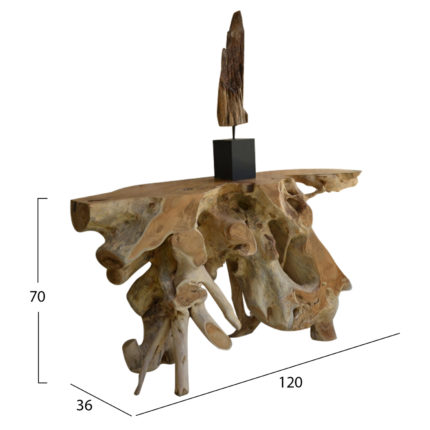 ΚΟΝΣΟΛΑ HM9370 ΑΠΟ ΜΑΣΙΦ ΞΥΛΟ ΤEAK ΦΥΣΙΚΟ 120Χ36Χ70Y εκ.-2