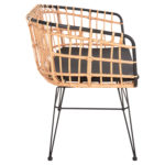 ΠΑΓΚΑΚΙ ΔΙΘΕΣΙΟ ALLEGRA HM5692.11 P.E.RATTAN ΜΠΕΖ-ΜΑΥΡΟΣ ΜΕΤΑΛ.ΣΚΕΛΕΤΟΣ 125x60x77Υεκ-4