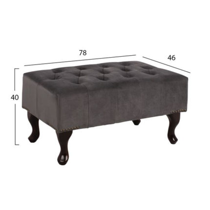 ΤΑΜΠΟΥΡΕ ΥΠΟΠΟΔΙΟ HM226.10 ΓΚΡΙ ΒΕΛΟΥΔΟ T.CHESTERFIELD EMMA 80x46x42Y εκ.-2