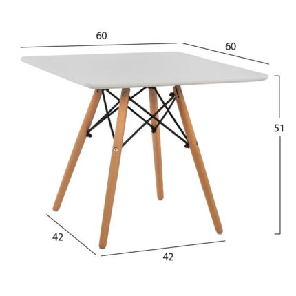 ΤΡΑΠΕΖΙ MINIMAL KID 60X60X51Yεκ. ΛΕΥΚΟ HM8452.01-2