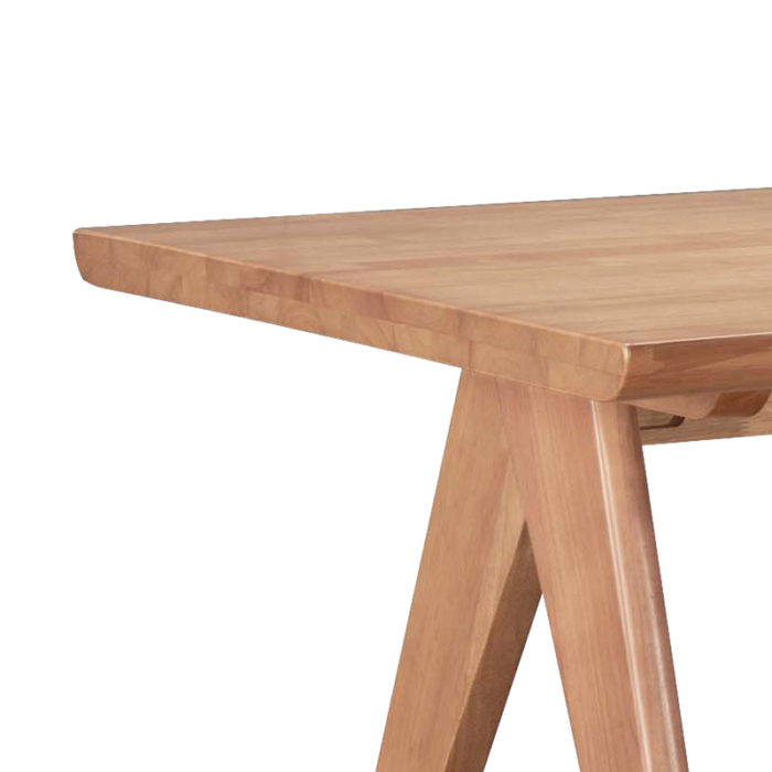 Τραπεζαρία Ditta-Winslow B pakoworld σετ 7τμχ ξύλο rubberwood σε ανοιχτό καρυδί χρώμα 180x85x75εκ-3