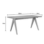 Τραπέζι Winslow pakoworld ξύλο rubberwood σε ανοιχτό καρυδί χρώμα 180x85x75εκ-2