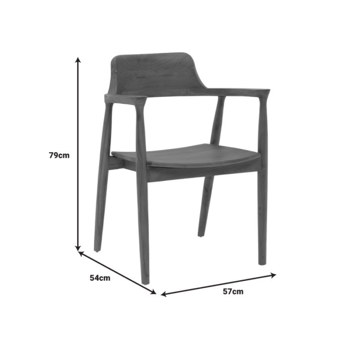 Πολυθρόνα Jambene pakoworld teak ξύλο σε καρυδί απόχρωση 57x54x79εκ-4