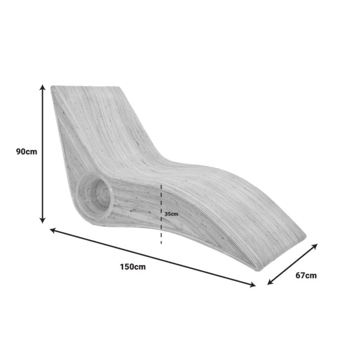 Πολυθρόνα-Ξαπλώστρα Kyrilete pakoworld rattan pe σε φυσική απόχρωση 67x150x90εκ-3