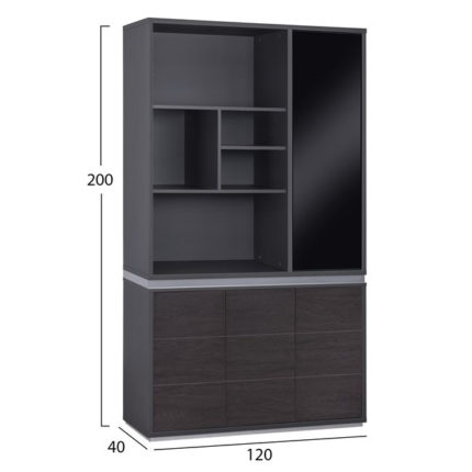 ΒΙΒΛΙΟΘΗΚΗ ΓΡΑΦΕΙΟΥ ΕΠΑΓΓΕΛΜΑΤΙΚΗ ROSEWOOD HM2091R 120Χ40Χ200Υ εκ.-2