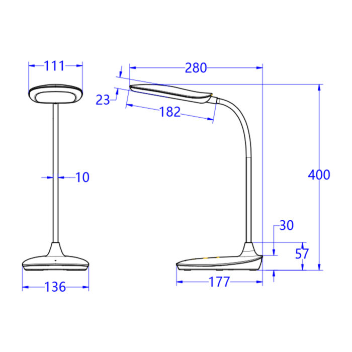 ΦΩΤΙΣΤΙΚΟ ΓΡΑΦΕΙΟΥ LED BLAIN HM4444.02 ΜΑΥΡΟ ABS-2