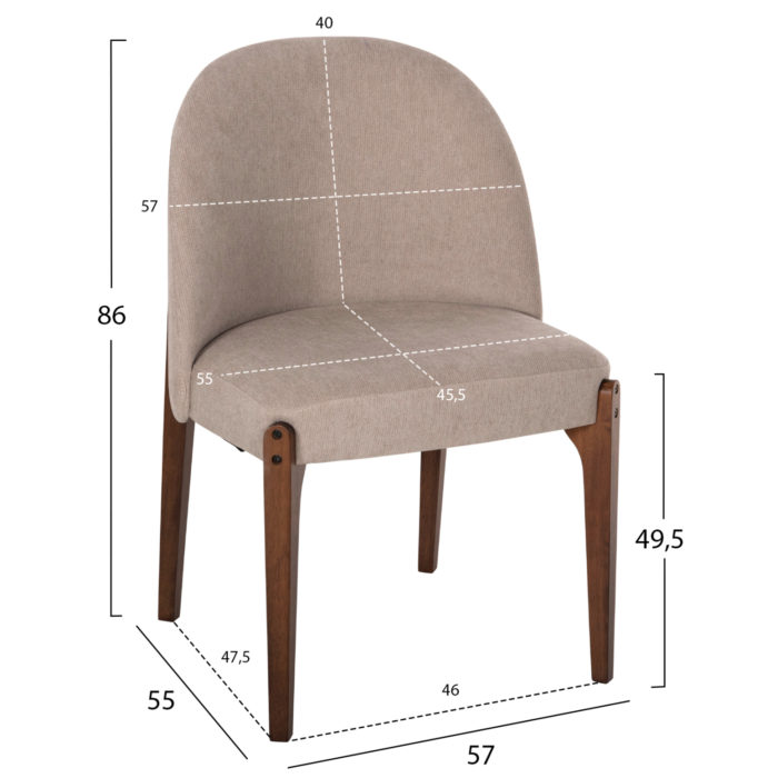 ΚΑΡΕΚΛΑ ΤΡΑΠΕΖΑΡΙΑΣ RAMMER HM9744.02 RUBBERWOOD ΣΕ ΚΑΡΥΔΙ-ΕΚΡΟΥ ΥΦΑΣΜΑ 57x55x86Υεκ.-2