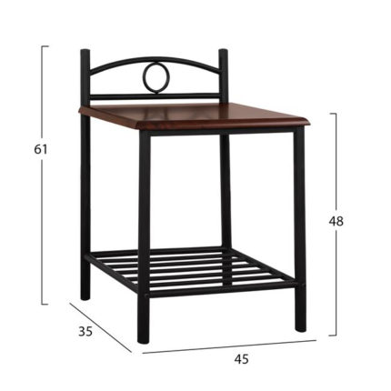 ΚΟΜΟΔΙΝΟ REVEN HM387 ΑΠΟ ΜΕΤΑΛΛΟ ΚΑΙ ΞΥΛΟ 45x35x48-61 εκ.-2